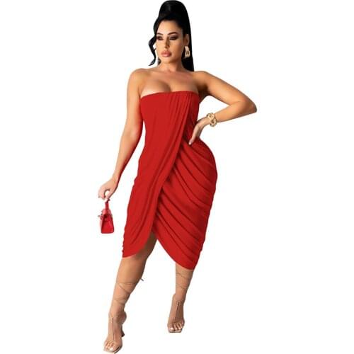 Sexy Off Shoulder Strapless Sleeveless Backless Bodycon Dress Front Split Party Dress Women Evening Elegant Ruched Mini Dress