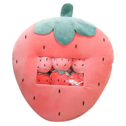 1 Pcs Fruit Snacks Plant Plush Toy Strawberry Pillow Have Small Ball Inner Cartoon Plush Fruit Banana Avocado Toy Kids Toy Gift