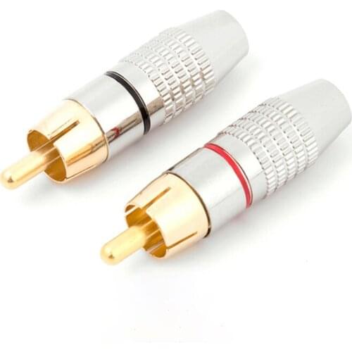 10 PCS RCA Plug Video Locking Cable Connector Gold Plated