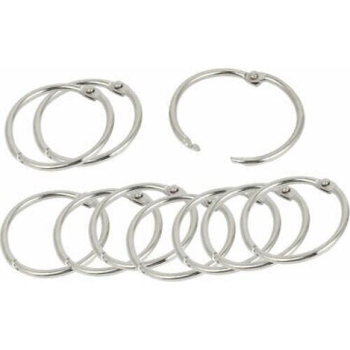 10 Pcs Staple Book Binder 37mm Outer Diameter Loose Leaf Ring Keychain