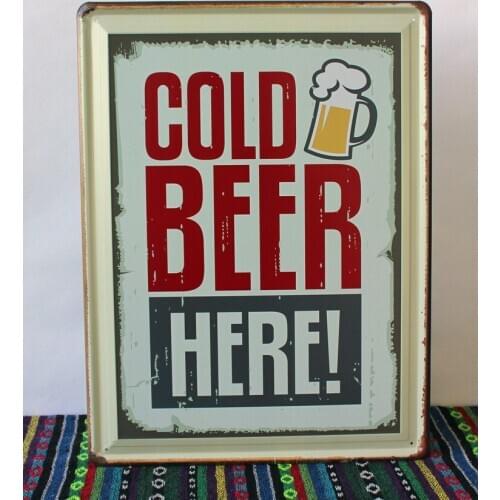 30pcs/lot Metal Sign shabby chic Wholesale GOLD BEER HERE Tin sign Art decoration Bar Retro Metal Wall sign N-61 Mix order 30*40
