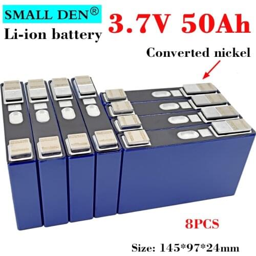 8pcs 3.7v 50Ah Li-ion battery high drain power cell DIY 24v sightseeing coach LED Lighting Solar energy storage+Converted nickel