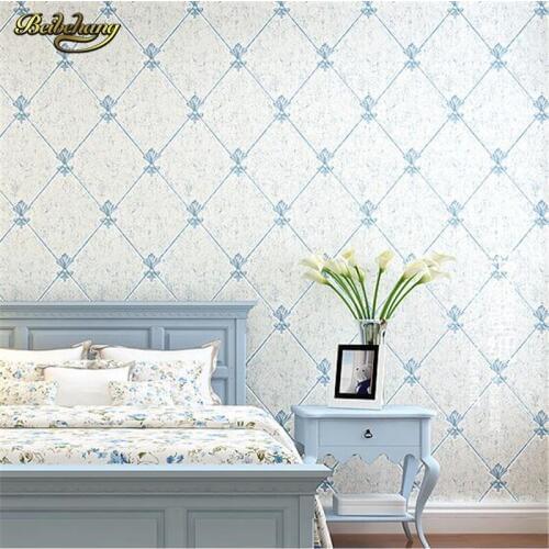 Beibehang papel de parede Retro American non - woven living room TV backdrop bedroom Jane European wallpaper blue European