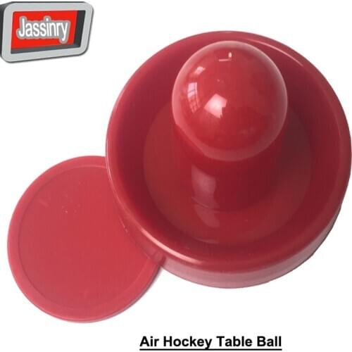 Free shipping red plastic Air Hockey Table Accessories 76mm Handle Goalies 52mm Puck Ball Felt Pusher mallet Adult Table games