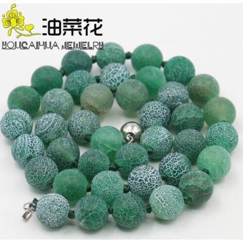Free Deliver Goods Wholesale And Retail 10mm Light Green Onyx Necklace of Grinding wheel Girl Fashion Jewelry Making Design 18"