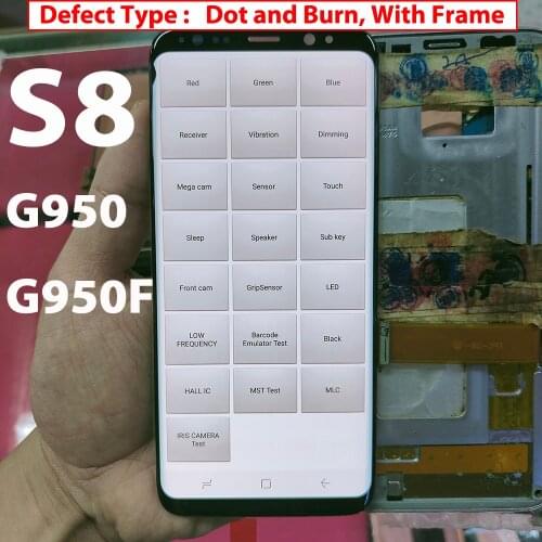 Dead Pixels-small Dot Original LCD For Samsung Galaxy S8 G950 G950F G950FD LCD With Frame Touch Screen Digitizer Assembly Compon