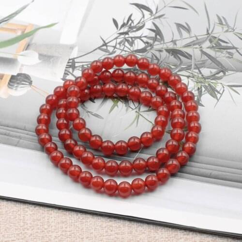 Fashion Wrap Elastic Rope Bracelet Natural Stone Agates Layers Charms Bracelets Couples Prayer Buddhism Gifts Jewelry 21" A979