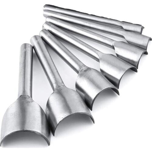 7Pcs Leather Craft Tools Half Round Cutter Punch Leather Handmade Craft Tools Arc-shaped Punch for Belt Strap 10-40mm