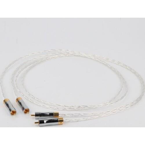 Pair 3AG Hifi 8N OCC Copper Silver Plated RCA to RCA Cable RCA plug to rca Male audio Cable