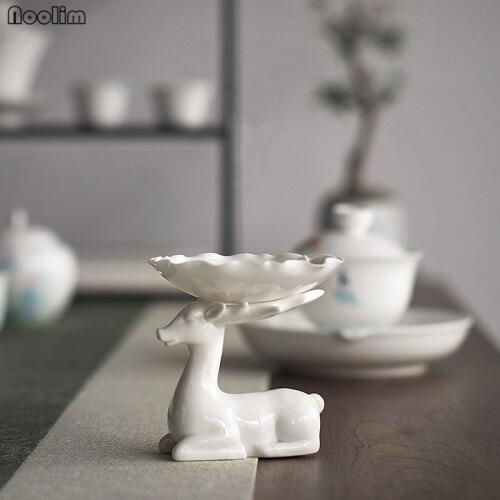 NOOLIM Creative Ceramic Deer Design Tea Filter Leak Teahouse Tools White Porcelain Coffee Strainers Christmas Gifts