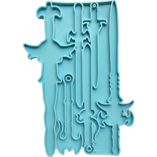 Dagger Epoxy Resin Mold Keychain Pendant Casting Silicone Mould DIY Crafts Jewelry Making Tool
