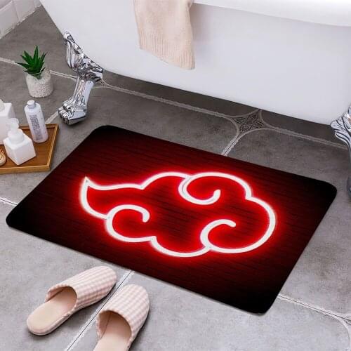 Akatsuki Neon Logo 3D Print Doormats Rectangle Non-Slip DoorMat Bedroom Kitchen Entrance Print Door rugs Dropshipping