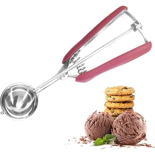 Ice Cream Spoon Kitchen Tools Spring Handle Mash Potato Watermelon Ball Scoop Home Kitchen Accessories