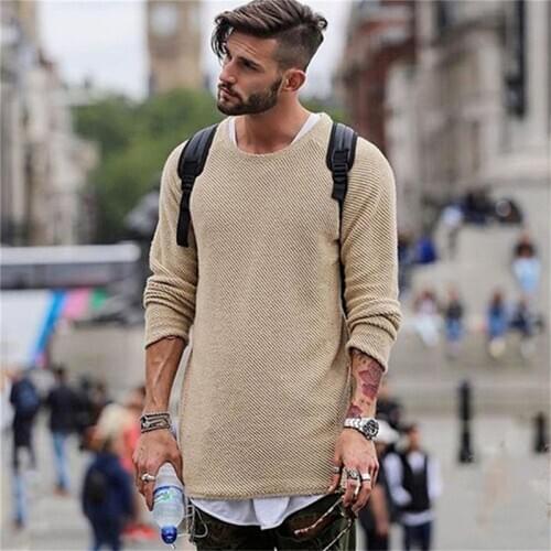 2020 New Winter Thickness Pullover Men O-neck Solid Color Long Sleeve Warm Slim Sweaters Men Mens Sweater Pull Male Clothing