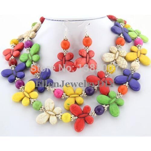 Multicolor Butterfly hot Jewelry Set hot Necklace Party Bridal Set Wedding Necklace,hot Earrings
