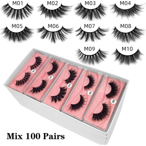 Wholesale Mink Eyelashes 30/50/100pcs 3d Mink Lashes Natural false Eyelashes fake Eyelashes Makeup False Lashes In Bulk