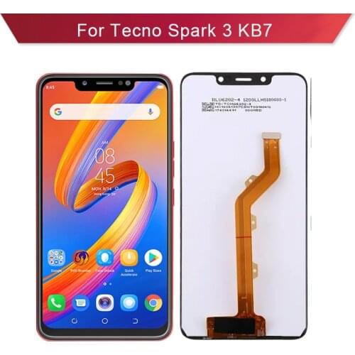 For Tecno Spark 3 KB7 LCD Display With Touch Screen Digitizer Glass Panel Assembly Replacement For Tecno Spark3 KB7 LCD