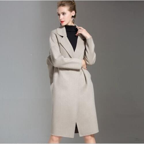 New style Winter Woolen Overcoat Female wool tailored collar Jacket Women Slim Ladies Cool wear Loose Autumn Long Medium Coat