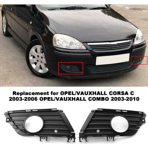 2pcs Front Bumper Lower Grille Trim Fog Light Hole Replacement for OPEL/VAUXHALL CORSA C 2003-2006 OPEL/VAUXHALL COMBO 2003-2010