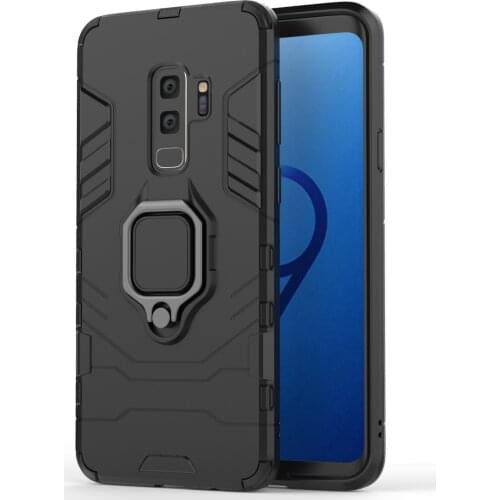 Armor Shockproof Ring Holder Case For Samsung Galaxy S9+ S9PLUS Hard PC Soft TPU Hybrid Rugged Back Cover