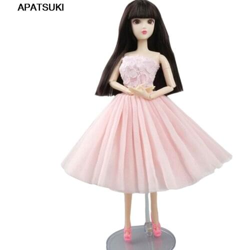 Pink Short Ballet Dress For Barbie Doll Clothes Evening Dress Vestidoes Outfits For Barbie Dolls 1/6 BJD Doll Accessories Toy