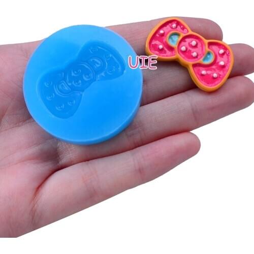 FYL442 30.8mm x 18mm Bowknot Bow Silicone Mold Fondant Cake Decoration Candy Resin Clay Earrings Necklace Craft Soap Candle