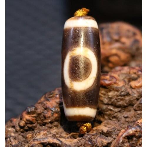 Treasure Unique Magic Power Tibetan Old Agate 1 eye peak dZi Bead Pendant A T Timestown UPD22