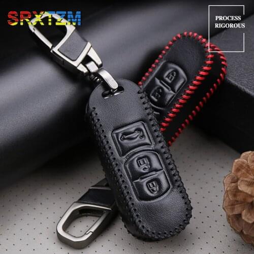 SRXTZM Leather Car Remote Key Case Cover For Mazda 2 3 6 Axela Atenza CX-5 CX5 CX-7 CX-9 2014 2015 2016 2017 Smart 2/3 Buttons