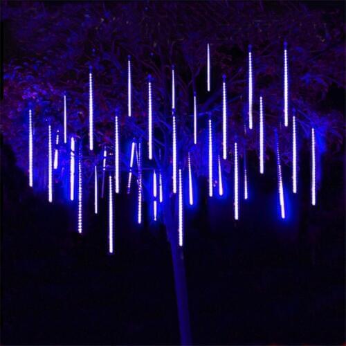 Thrisdar Meteor Shower Rain Light 30CM 50CM Outdoor Garden Snow Falling Raindrop Icicle Cascading Light Holiday Xmas Tree Light