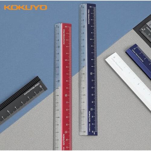Japan KOKUYO High-precision Ruler Multifunctional 18cm Aluminum Ruler Retro Style Student Stationery Translucent/foldable Ruler