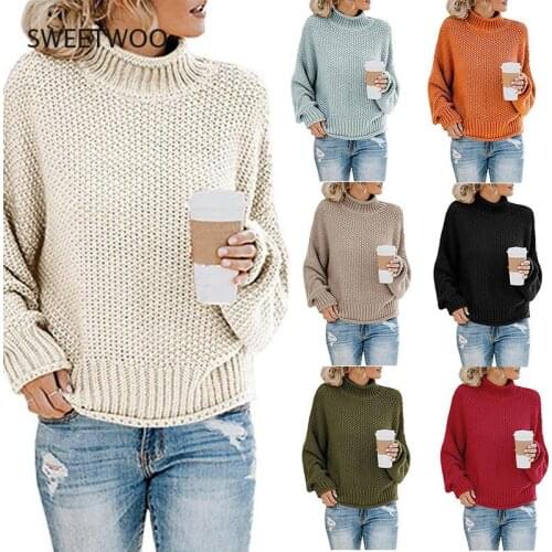 Women Sweaters and Pullovers Long Sleeve Knitted Loose Pullover Ladies Fall Sweater Fashion New