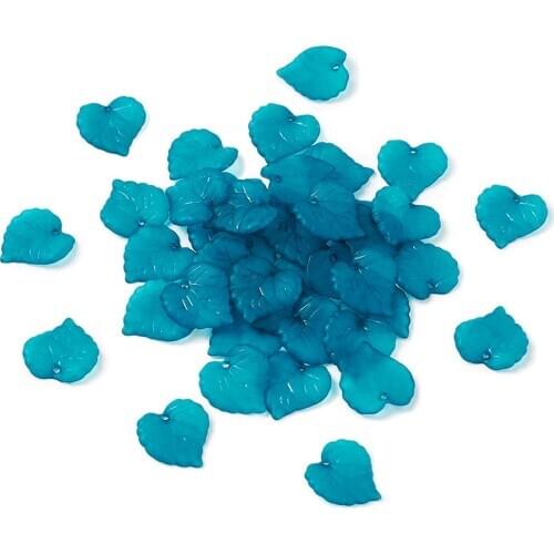 100pcs/lot Transparent Frosted Acrylic Leaf Pendants Charms Design for Necklace Bracelet Jewelry Making Accessories DIY
