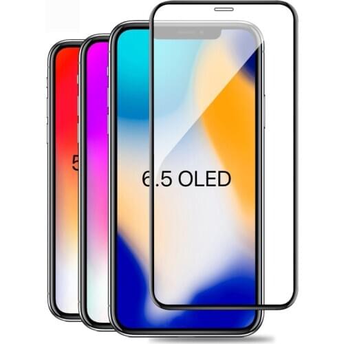 1000pcs Full Cover XS max Tempered Glass Screen Protector For iPhone XS Screen Protective film whole glue glass on iphoneXs