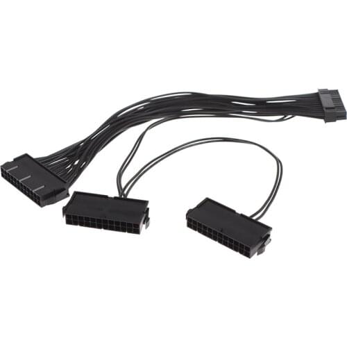 24 Pin Power Supply Synchronizer Extension Cable 20+4Pin Triple PSU ATX Power Supply Adapter Cable 18AWG Wire For Mining