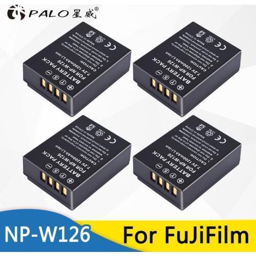 4pcs 1200mAh NP-W126 NP W126 NPW126 Rechargeable Camera Battery for Fujifilm Fuji X-Pro1 XPro1 X-T1 XT1 HS30EXR HS33EXR X PRO1