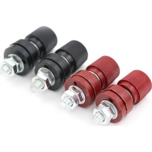 Top Quality 4pcs Terminal 6mm Screw M6 Power Supply Terminals Binding Post(2PCS Red + 2PCS Black)