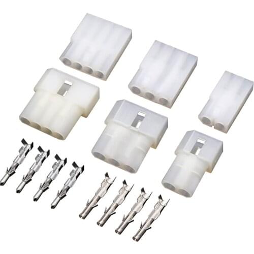 5 sets 2.3mm Automotive Electrical Wire Connector Set Male Female Tin Plated Brass Crimp Terminal Connector Plug Kit