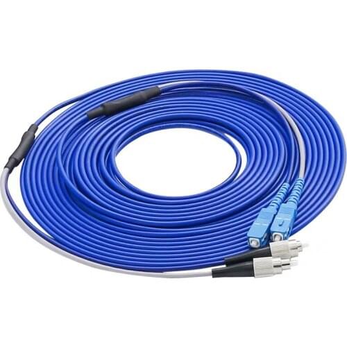 5PCS/lot Single Mode Duplex Armoured FC/UPC-SC/UPC Fiber Optic Patch Cord Jumper SM Optical Cable 3.0mm Fibra Optica FTTH