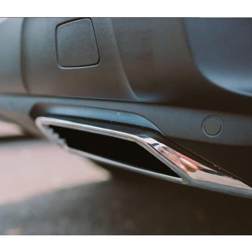 ABS Chromed Exterior Rear Exhaust muffler tail Pipe Outlet Decoration Trim 2PCS For Peugeot 3008 5008 Allure2016 2017 2018-2020