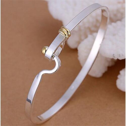 B073 Fashion Silver Color Charm Bangle Cuff Bracelet Bangles For Women Jewelry Gift Bangles Simple Bracelets /aktajcaa