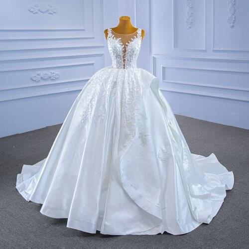 67287 Ball Gown Wedding Dresses 2021 Strapless V Neck Robe De Mariee Beaded Gorgeous Appliques Princess Bridal Dresses