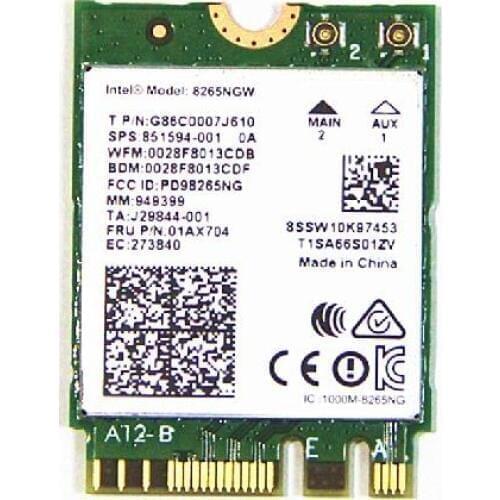 Wireless Adapter Card for Wlan Intel 8265NGW AC 8265 NGFF 802.11ac 867Mbps 2x2 WIFI 802.11ac Wi-Fi Bluetooth 4.2 lenovo 01ax704