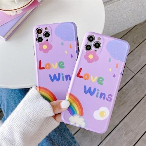 Retro art rainbow Flowers Phone case For iPhone 11 Pro Max Xr Xs Max Case funda For iPhone SE 7 8 Plus Cute soft IMD Cover coque