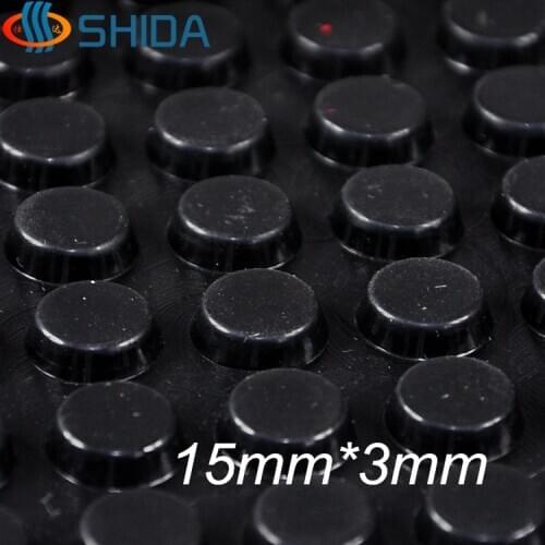 Hot Sale 180 PCS 15mm*3mm Black Flat Silica Gel Shock Absorber Pads Anti Slip Self Adhesive Silicone Rubber Feet Pads