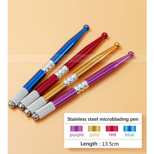 Colorful Microblading pen tattoo machine for permanent makeup eyebrow tattoo manual pen needle blade