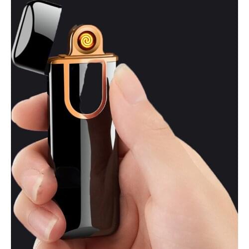 Fingerprint Touch Induction Charging Electric Heating Wire Lighter Windproof Electric Lighter Lighters Smoking Hqd Encendedor