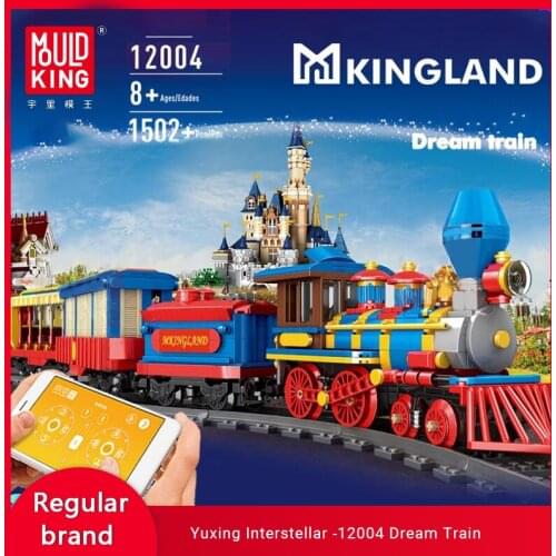 MOULD KING MOC 12004 Paradise Dream Train Building Block Model Assembled Electric Small Particle Educational Diy Toy Gift