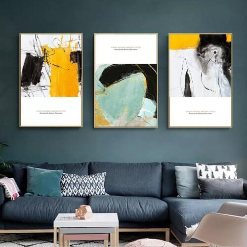 Geometric mural Abstract Modern Poster Printing unique decorative wall art picture of living room corridor