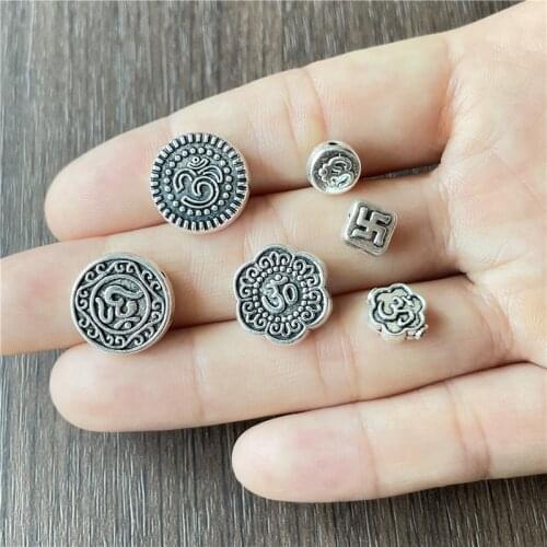 JunKang 90pcs boxed 6 kinds of yoga bead spacers, DIY bracelets, shaped necklaces, jewelry connectors, found accessories