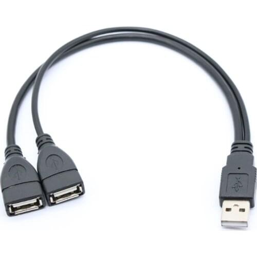 Computer Laptop Extension Adapter Wearproof USB Splitter Y Cable USB Data Line 1 Male to 2 Female Extension Cord